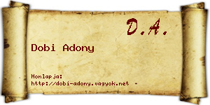 Dobi Adony névjegykártya